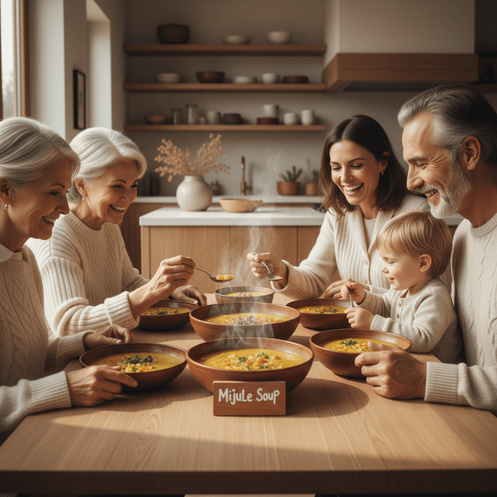 Family enjoying nutritious Mijule meal together